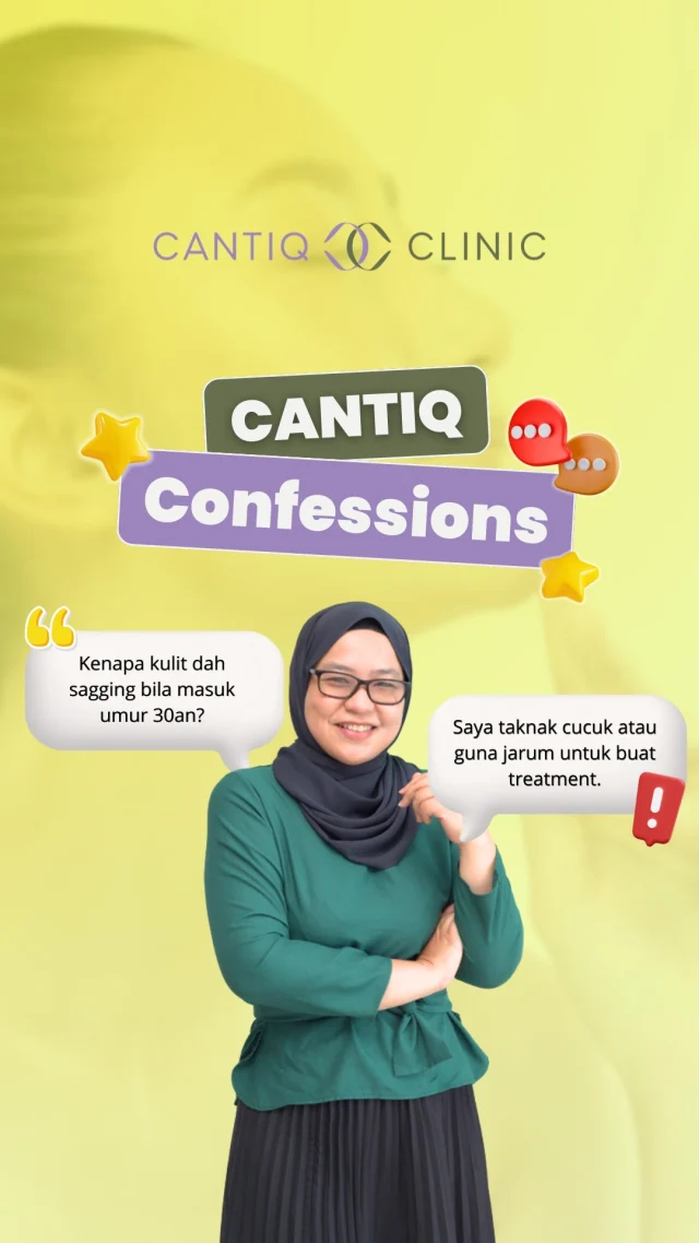 ✨ CANTIQ Confessions with Dr. Puteri ✨

“Doktor, kenapa umur 30an kulit dah mula kendur?” 🤔✨

👉 Bila masuk usia 30an, kolagen & elastin mula berkurang, jadi kulit kurang anjal dan mula nampak kendur terutama di pipi & rahang. Faktor gaya hidup, cahaya matahari & stress juga percepatkan proses ni.

Berita baiknya, rawatan tanpa jarum & cucuk di CANTIQ Clinic boleh bantu tegangkan & angkat kulit semula 💛

📍 CANTIQ Clinic Klang (+6012-3099366)
📍 CANTIQ Clinic Cheras (+6011-69411227)
📍 CANTIQ Clinic Setapak (+6012-5689366)
📍 CANTIQ Clinic Melaka (+6012-8619366)

#CantiqClinic #CantiqConfessions #TrinityLift #KulitKendur #CantikBerseri